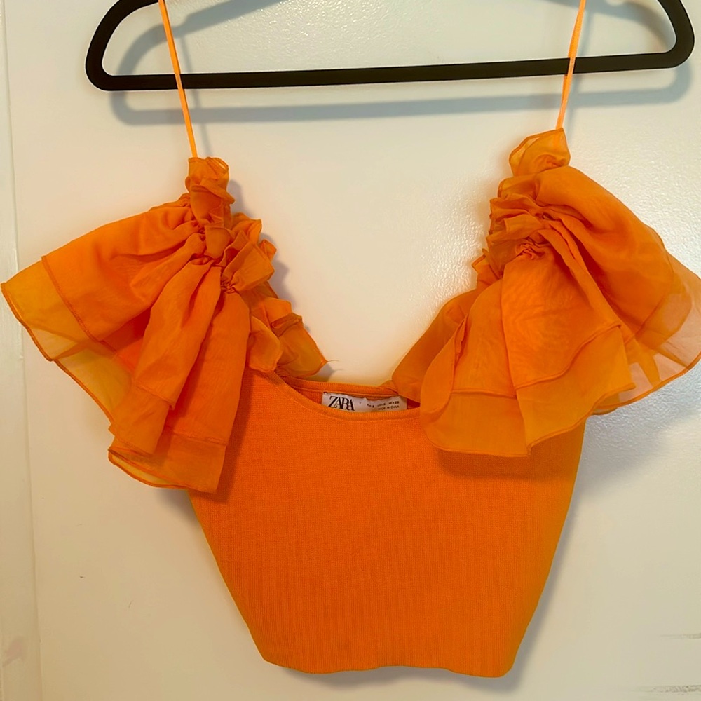 ZARA tulle organza crop top size S - Picture 7 of 10